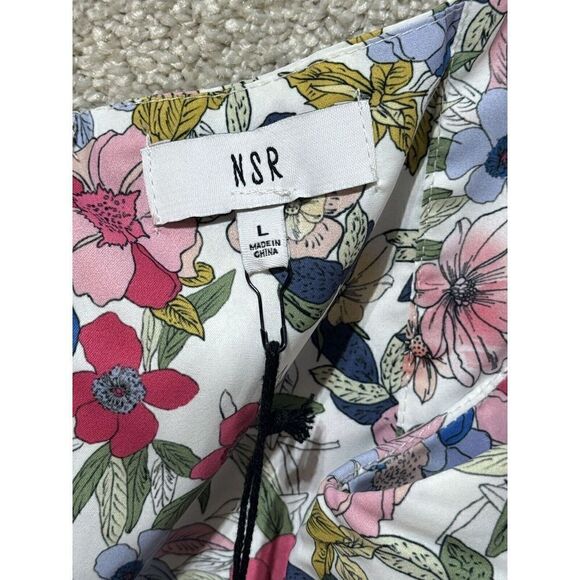 NSR Midi Dress Napean Sea Road Floral NWT Women's Large Sleeveless Split Front - Picture 9 of 12